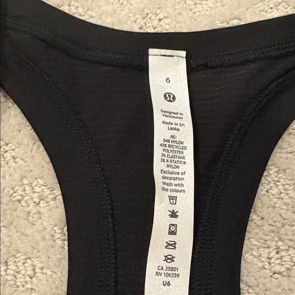 Lululemon swiftly  tech racer back 2.0 Black Women's Tank Top - Picture 3 of 5